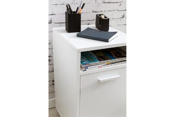 Rullecontainer Wohnling oppbevaringsbrett, 1 dør, foliert sponplate med hjul, moderne stil Hvit - Hvit - Oppbevaring - Oppbevaringsmøbler - Kommode - Skuffeseksjon