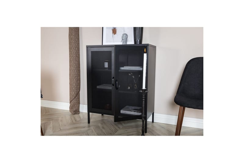 Skap Misha - Svart, 40x80x102 - Oppbevaring - Skap - Oppbevaringsskap - Kontorsskap - Dokumentskap