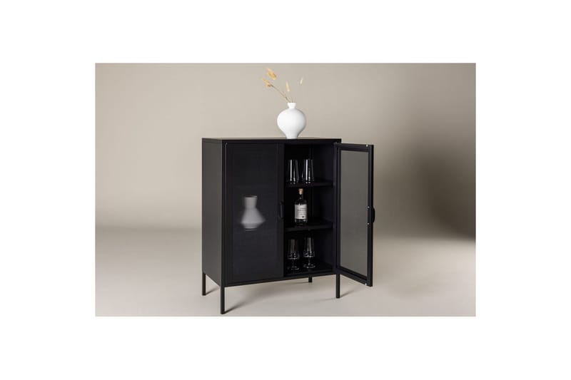 Skap Misha - Svart, 40x80x102 - Oppbevaring - Skap - Oppbevaringsskap - Kontorsskap - Dokumentskap