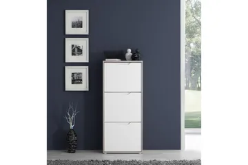 Llanharry Skoskap 55x130 cm - Brun / Hvit - Oppbevaring - Skap - Oppbevaringsskap