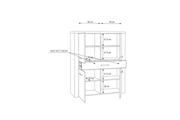 Loannia Highboard 42x117 cm - Brun - Oppbevaring - Skap - Oppbevaringsskap