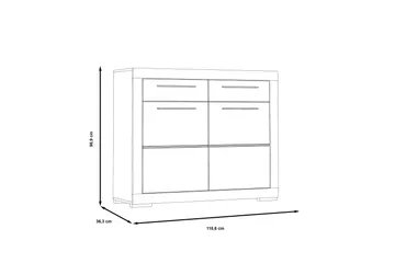 Luovaure Skoskap 119 cm - Brun/Hvit - Oppbevaring - Skap - Oppbevaringsskap