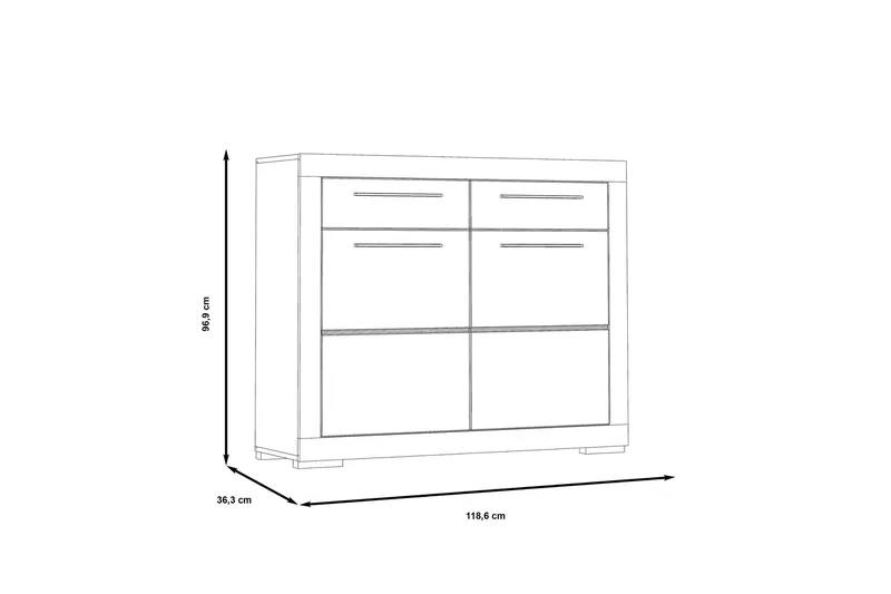 Luovaure Skoskap 119 cm - Brun/Hvit - Oppbevaring - Skap - Oppbevaringsskap