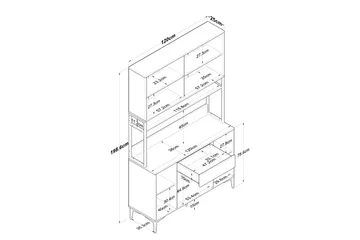 Manorma Highboard - Hvit - Oppbevaring - Skap - Oppbevaringsskap