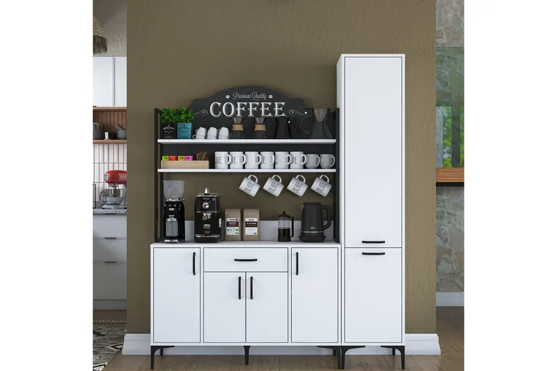 Manorma Highboard - Hvit - Oppbevaring - Skap - Oppbevaringsskap