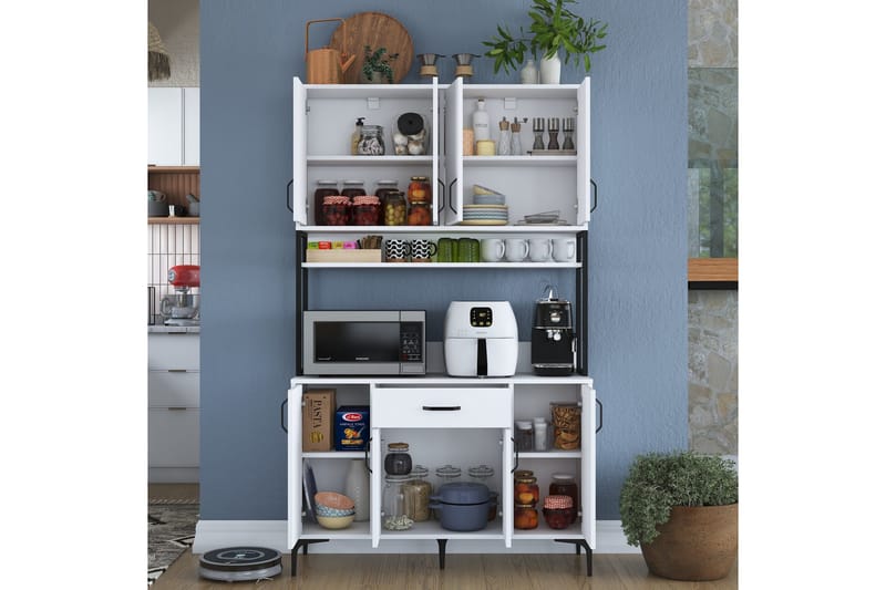 Manorma Highboard - Hvit - Oppbevaring - Skap - Oppbevaringsskap