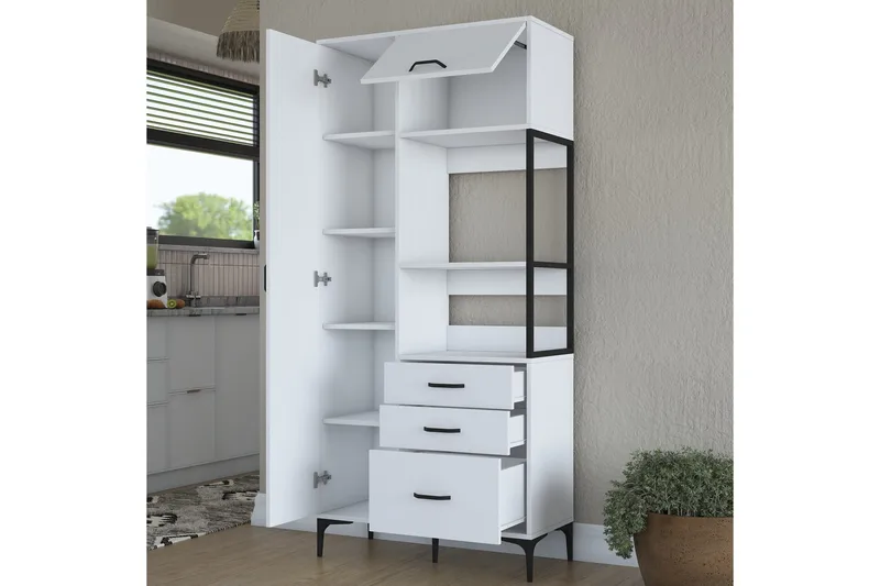 Manorma Highboard - Hvit - Oppbevaring - Skap - Oppbevaringsskap