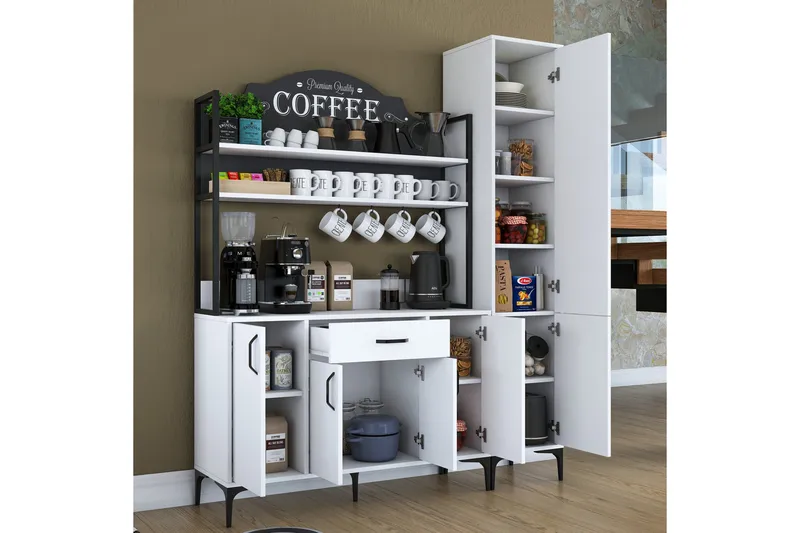 Manorma Highboard - Hvit - Oppbevaring - Skap - Oppbevaringsskap