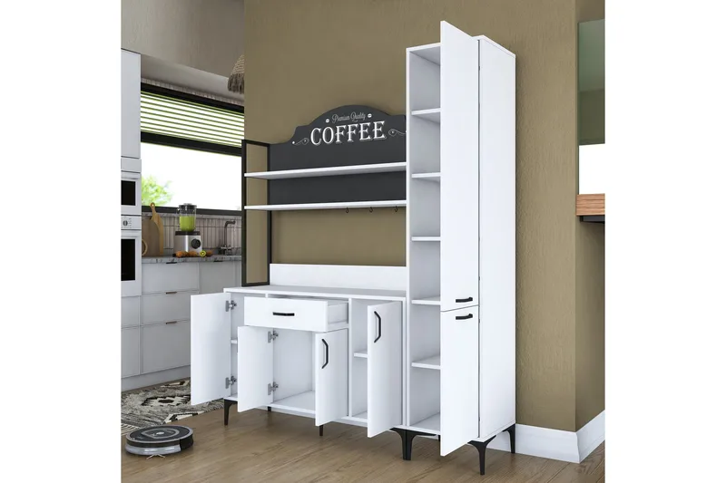 Manorma Highboard - Hvit - Oppbevaring - Skap - Oppbevaringsskap