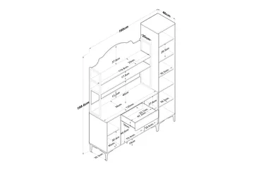 Manorma Highboard - Hvit - Oppbevaring - Skap - Oppbevaringsskap