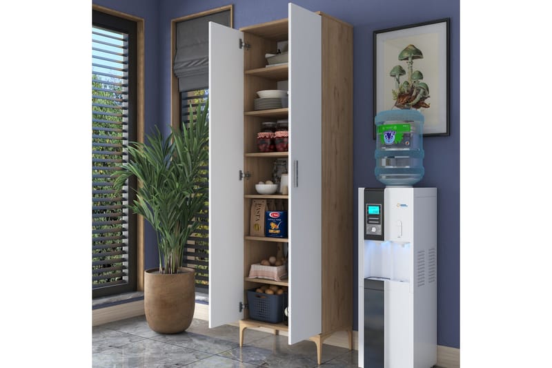 Manorma Highboard - Valnøtt/Hvit - Oppbevaring - Skap - Oppbevaringsskap