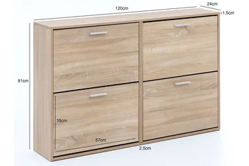 Metia Skoskap 120x24 cm - Brun - Oppbevaring - Skap - Oppbevaringsskap