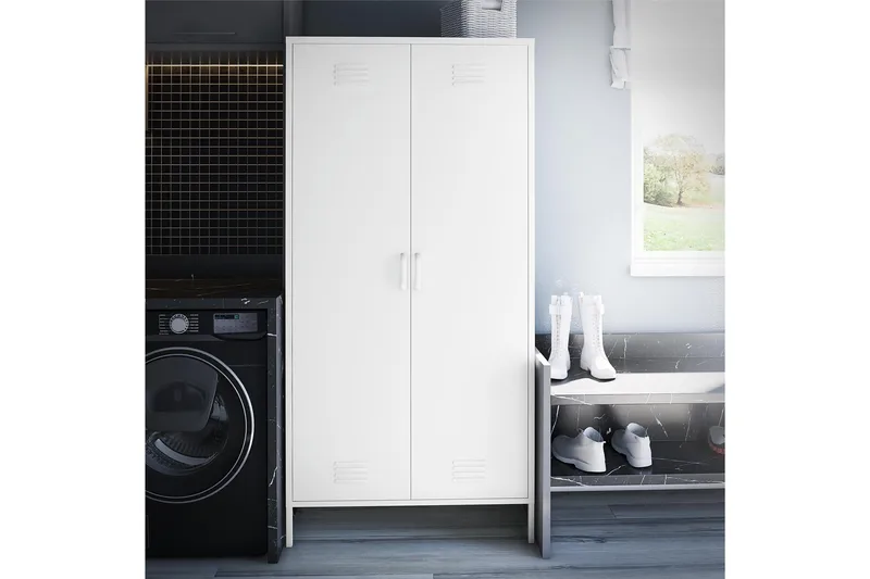 Mission District Highboard Hvit - Dorel Home - Oppbevaring - Skap - Oppbevaringsskap