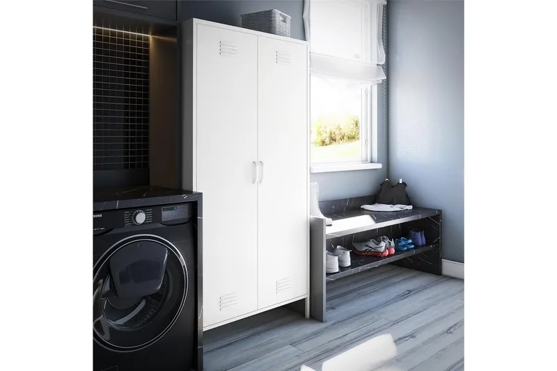 Mission District Highboard Hvit - Dorel Home - Oppbevaring - Skap - Oppbevaringsskap