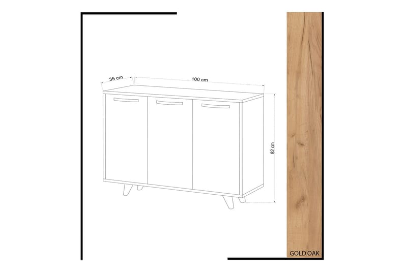 Mod Skjenk i Tre - Hvit|Brun - Oppbevaring - Oppbevaringsmøbler - Sideboard & skjenk