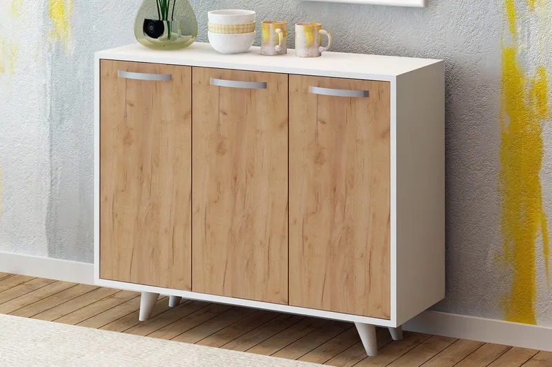 Mod Skjenk i Tre - Hvit|Brun - Oppbevaring - Oppbevaringsmøbler - Sideboard & skjenk