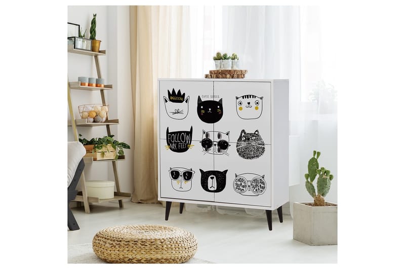 Multi Purpose Cabinet Hvit|Svart - Hvit/Svart/Gul - Oppbevaring - Skap - Oppbevaringsskap