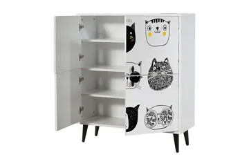 Multi Purpose Cabinet Hvit|Svart - Hvit/Svart/Gul - Oppbevaring - Skap - Oppbevaringsskap