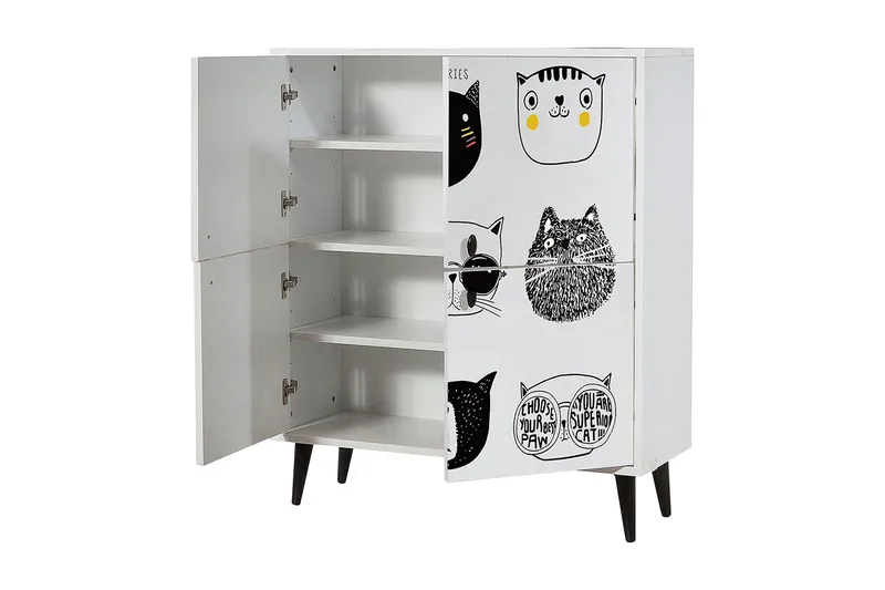 Multi Purpose Cabinet Hvit|Svart - Hvit/Svart/Gul - Oppbevaring - Skap - Oppbevaringsskap