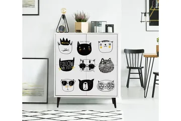 Multi Purpose Cabinet Hvit|Svart - Hvit/Svart/Gul - Oppbevaring - Skap - Oppbevaringsskap