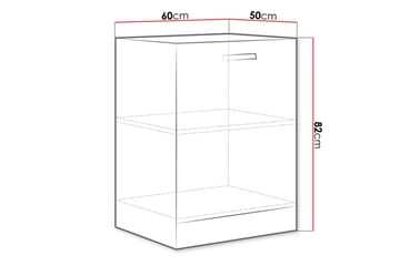 Multiline Skap 60x50x82 cm - Grå - Oppbevaring - Skap - Oppbevaringsskap