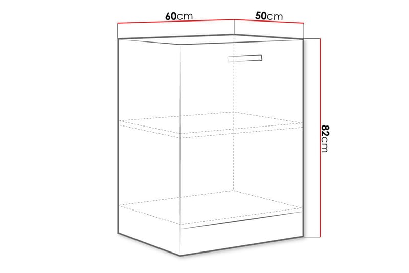 Multiline Skap 60x50x82 cm - Grå - Oppbevaring - Skap - Oppbevaringsskap
