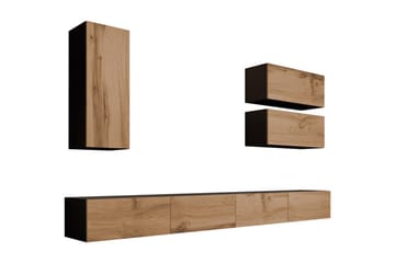 Narbonne Vegghengt 280 cm - Natur/Svart - Møbler - Barnemøbler - Oppbevaring barnerom - Skap barnerom