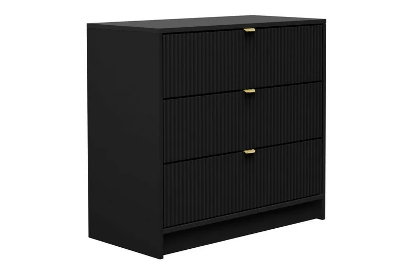 Novaj Høy kommode 80x40x75 cm i tre med oppbevaringsskuffer - sort - Oppbevaring - Skap - Oppbevaringsskap