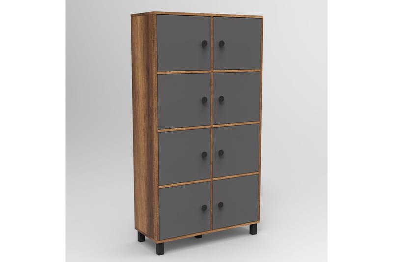 Numandro Highboard 40x96 cm - Teak/Antrasitt - Oppbevaring - Skap - Oppbevaringsskap