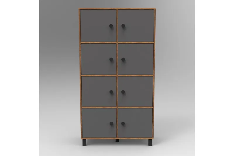 Numandro Highboard 40x96 cm - Teak/Antrasitt - Oppbevaring - Skap - Oppbevaringsskap