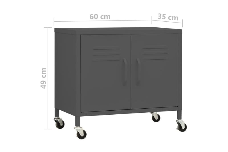 Oppbevaringsskap antrasitt 60x35x49 cm stål - Antrasittgrå - Oppbevaringsskap - Klesskap & skifterom