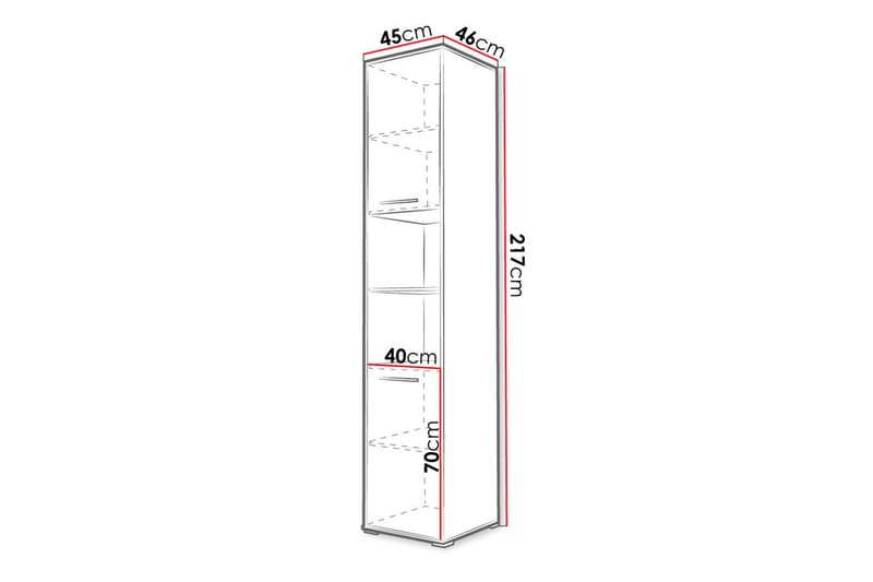 Oppbevaringsskap Concept Pro 45x46x217 cm - Hvit - Oppbevaringsskap