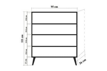 Oppbevaringsskap Gillberga 111 cm - Brun/Blå - Oppbevaring - Skap - Oppbevaringsskap
