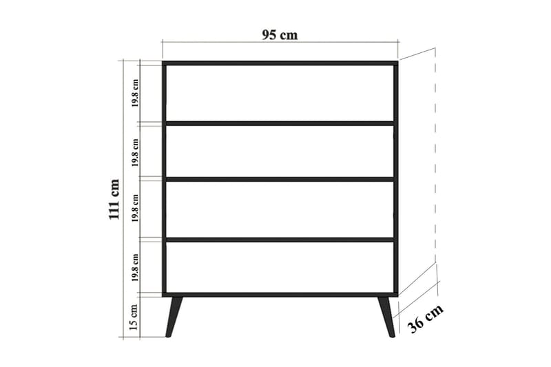 Oppbevaringsskap Gillberga 111 cm - Brun/Blå - Oppbevaring - Skap - Oppbevaringsskap