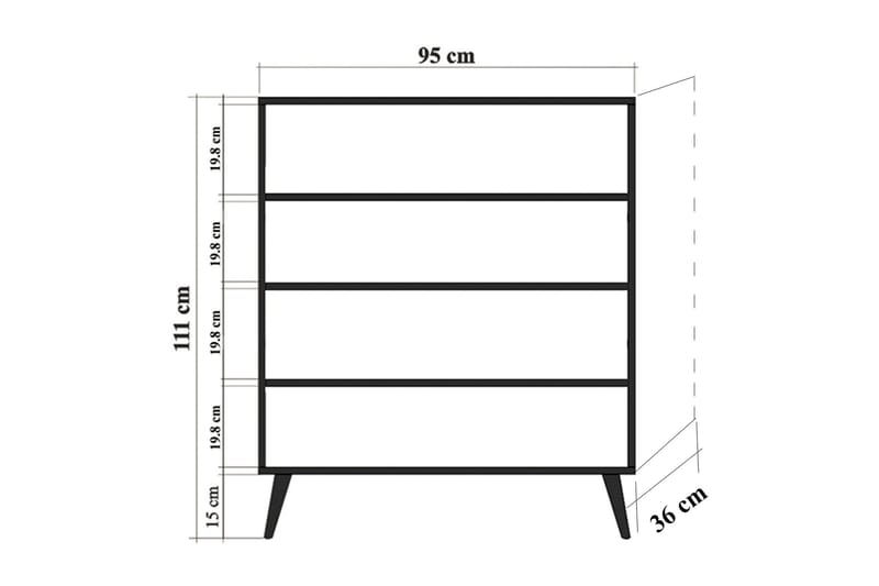 Oppbevaringsskap Gillberga 111 cm - Brun/Blå - Oppbevaringsskap