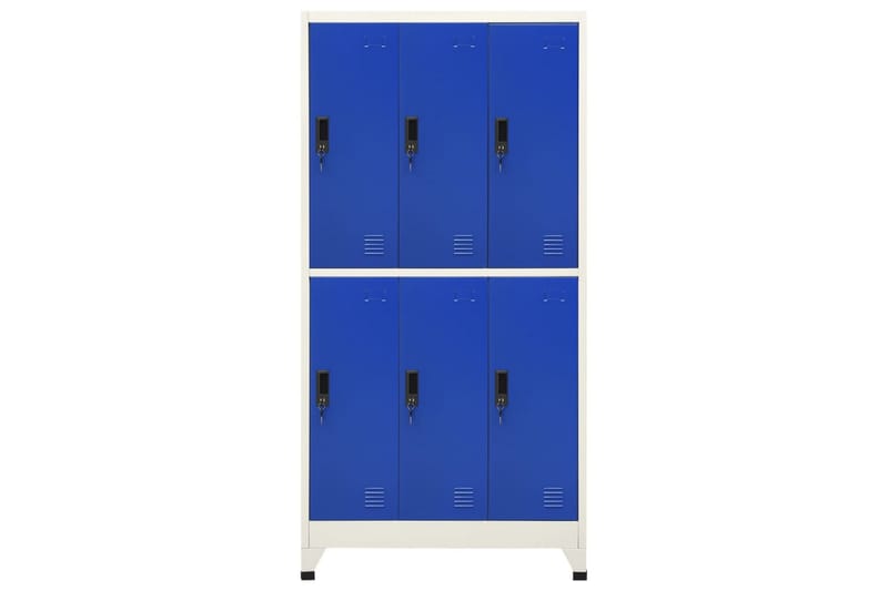 Oppbevaringsskap grå og blå 90x45x180 cm stål - Grå - Oppbevaringsskap - Klesskap & skifterom