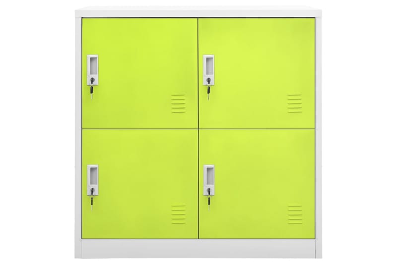 Oppbevaringsskap lysegrå og grønn 90x45x92,5 cm stål - Grå - Oppbevaringsskap - Klesskap & skifterom
