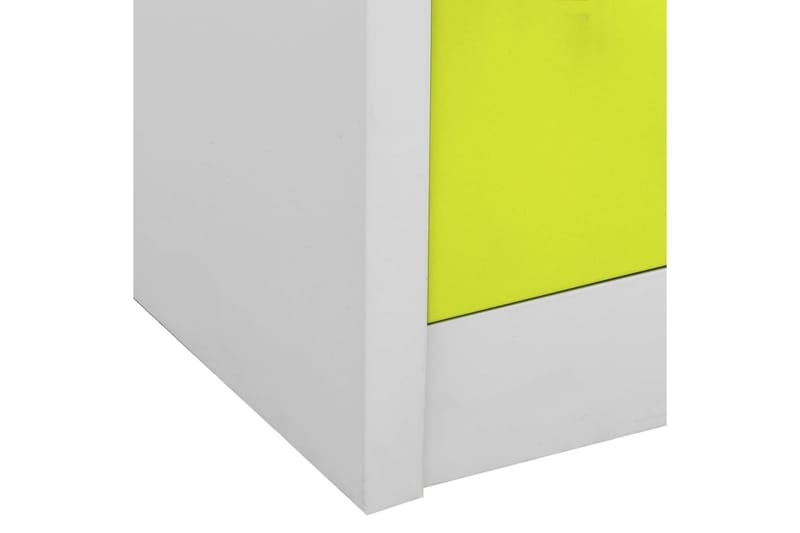 Oppbevaringsskap lysegrå og grønn 90x45x92,5 cm stål - Grå - Oppbevaringsskap - Klesskap & skifterom