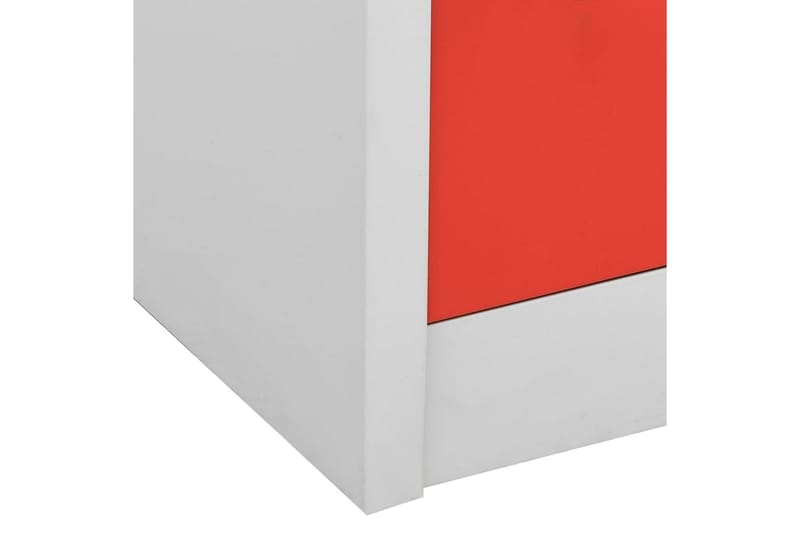 Oppbevaringsskap lysegrå og rød 90x45x92,5 cm stål - Grå - Oppbevaringsskap - Klesskap & skifterom