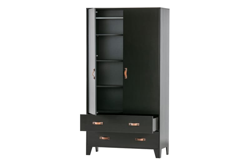 Oppbevaringsskap Shirrell 98x190 cm - Svart - Oppbevaring - Skap - Oppbevaringsskap