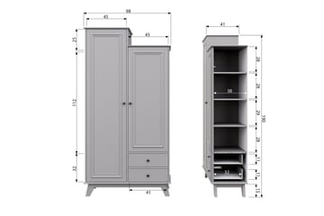 Oppbevaringsskap Southwick 98x190 cm - Offwhite - Oppbevaring - Skap - Oppbevaringsskap