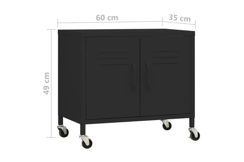 Oppbevaringsskap svart 60x35x49 cm stål - Svart - Oppbevaringsskap - Klesskap & skifterom