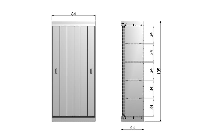Oppbevaringsskap Venkata 85 cm - Hvit Furu - Oppbevaring - Skap - Oppbevaringsskap
