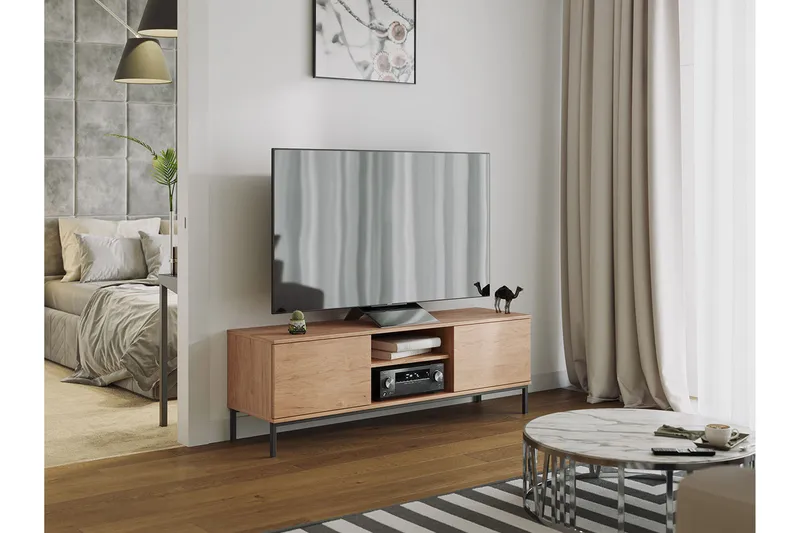 Querty Skapkommode 150x50x41 cm, Natur/Svart