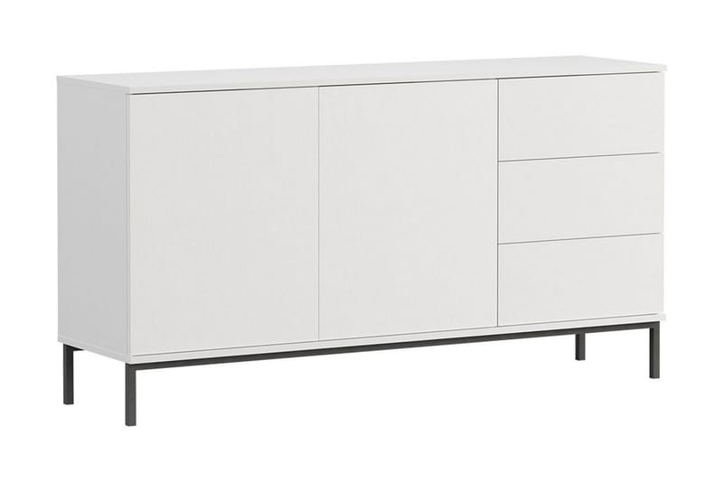 Querty Skapkommode 150x80x41 cm - Hvit/Svart - Oppbevaring - Skap - Oppbevaringsskap