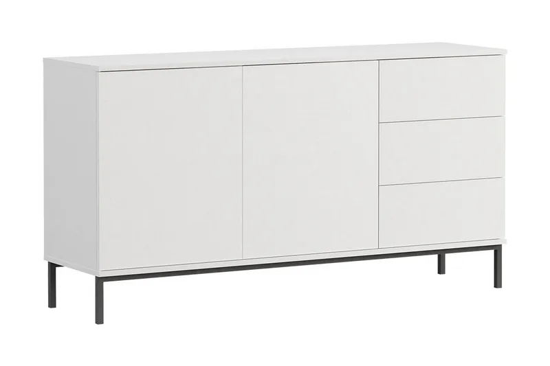 Querty Skapkommode 150x80x41 cm - Hvit/Svart - Oppbevaring - Skap - Oppbevaringsskap