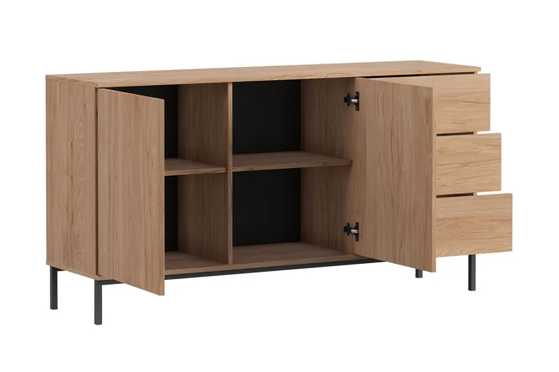 Querty Skapkommode 150x80x41 cm - Natur/Svart - Oppbevaring - Skap - Oppbevaringsskap