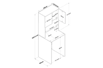 Ramdev Highboard - Valnøtt/Antrasitt - Oppbevaring - Skap - Oppbevaringsskap
