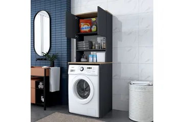 Ramdev Highboard - Valnøtt/Antrasitt - Oppbevaring - Oppbevaring til baderom - Servantskap & kommode