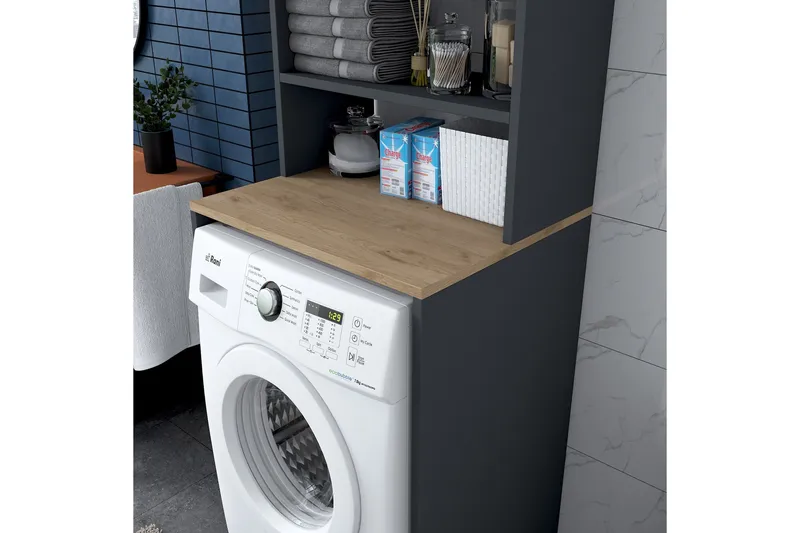 Ramdev Highboard - Valnøtt/Antrasitt - Oppbevaring - Oppbevaring til baderom - Servantskap & kommode